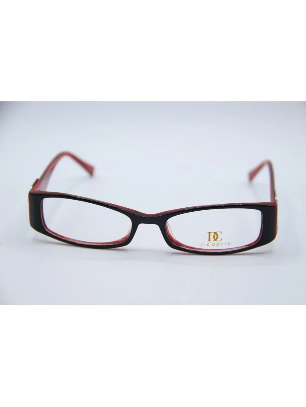 Dicaprio Dc 71 Capri Black Red Authentic Eyeglasses 51-17-140